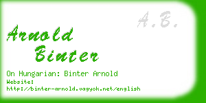 arnold binter business card